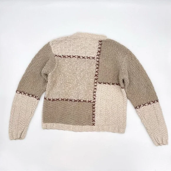 Vintage Sweater Handknit Cottagecore‎ Momcore Linen Cotton Ramie Medium Women - Picture 2 of 9